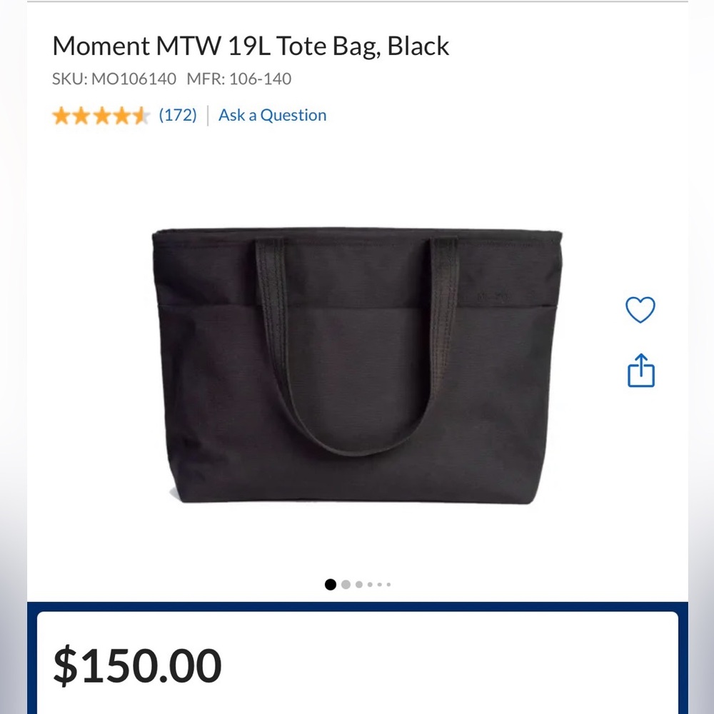 Moment MTW 19L Tote Bag black